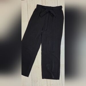 SHEIN Black Wide Leg Tie-Waist Pants